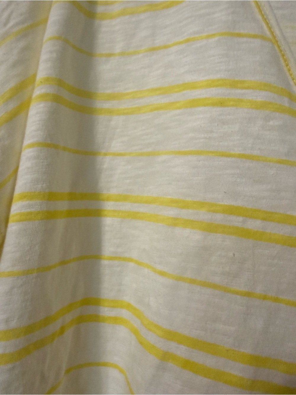 Oak & Trellis NWT 100% Cotton Yellow Stripe Boxy V-Neck Top- L - Picture 4 of 9